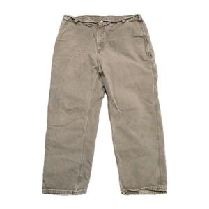 Carhartt B11 CHT Duck Canvas Work Pants 38x32 Chestnut Brown USA Fabric Distress